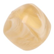 Perle cubiche irregolari 16x17 mm -Acrilico traslucido marmorizzato marrone chiaro x10|raw }}