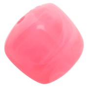 Perle cubiche irregolari 16x17 mm - Acrilico traslucido - Rosa fluorescente marmorizzato x10