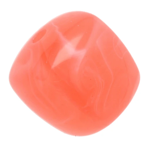 Perle cubiche irregolari 16x17 mm - Acrilico traslucido - Corallo marmorizzato x10