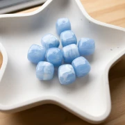 Perle cubiche irregolari 16x17 mm - Acrilico opaco - Azzurro marmorizzato x10