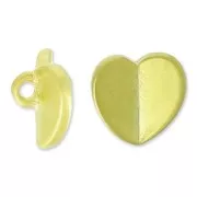 Bottone a forma di cuore origami da 7 mm - Dorato con oro fino satinato x1
