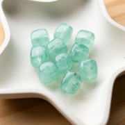 Perle cubiche irregolari 16x17 mm - Acrilico traslucido - Lichene marmorizzato x10