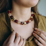 Perline cubiche irregolari 16x17 mm - Acrilico opaco - Lichene marmorizzato x10