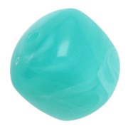 Perle cubiche irregolari 16x17 mm - Acrilico opaco - Blu turchese marmorizzato x10