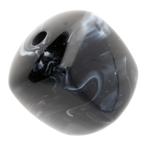 Perle cubiche irregolari 16x17 mm - Acrilico opaco - Nero marmorizzato x10