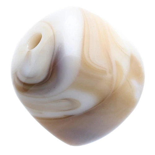 Perle cubiche irregolari 16x17 mm - Acrilico opaco - Beige marmorizzato - marrone x10