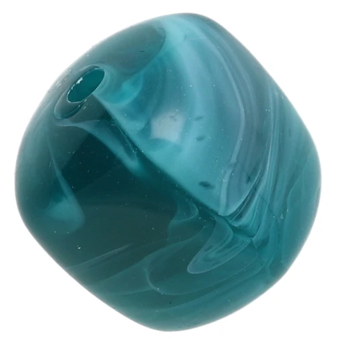 Perle cubiche irregolari 16x17 mm - Acrilico opaco - Verde anatra marmorizzato x10