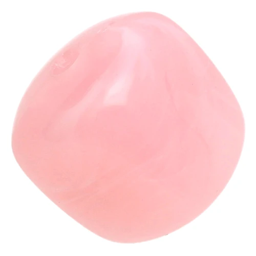 Perle irregolari a forma di cubo 16x17 mm - Acrilico traslucido - Rosa chiaro marmorizzato x10
