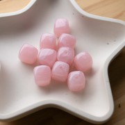 Perle irregolari a forma di cubo 16x17 mm - Acrilico traslucido - Rosa chiaro marmorizzato x10