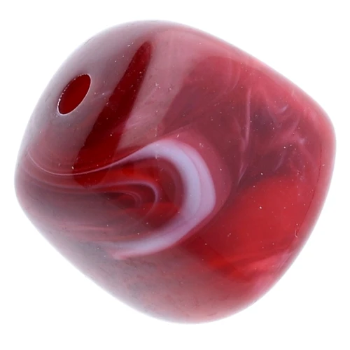 Perle cubiche irregolari 16x17 mm - Acrilico opaco - Bordeaux marmorizzato x10