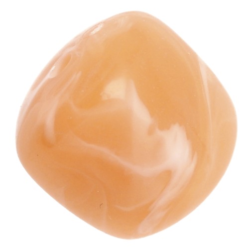 Perle cubiche irregolari 16x17 mm - Acrilico traslucido - Salmone marmorizzato x10