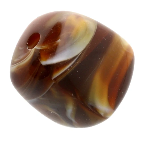 Perle cubiche irregolari 16x17 mm - Acrilico opaco - Marrone marmorizzato x10