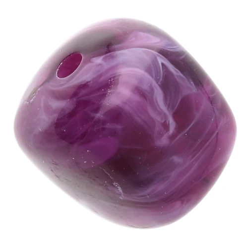 Perle cubiche irregolari 16x17 mm - Acrilico traslucido - Viola marmorizzato x10