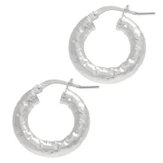 Orecchini a cerchio martellato 18 mm - Filo 4 mm - Argento 925 x2