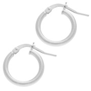 Orecchini a cerchio 14 mm - Filo 2 mm - Argento 925 x2|raw }}