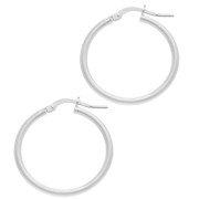 Orecchini a cerchio 25 mm - Filo 2 mm - Argento 925 x2|raw }}