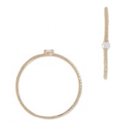 Anello testurizzato con Ossido di zirconio 19.5 mm Crystal/dorato rosa HQ x1|raw }}