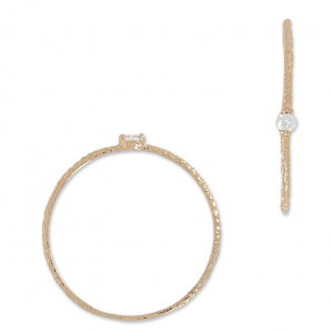 Anello testurizzato con Ossido di zirconio 19.5 mm Crystal/dorato rosa HQ x1