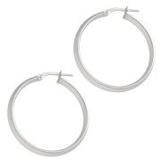 Orecchini a cerchio largo 30 mm - Filo intrecciato 3,9 mm - Argento 925 x2|raw }}
