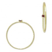 Anello testurizzato con Ossido di zirconio 19.5 mm Fucsia/dorato con oro fino x1|raw }}