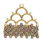 Cimbalo - Rocaille Miyuki punta per tessere perline 8/0 Lakos IV Dorata con oro fino x1