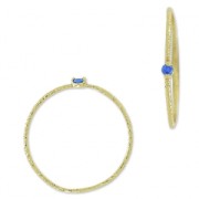 Anello testurizzato con Ossido di zirconio 19.5mm zaffiro/dorato con oro finoHQ x1