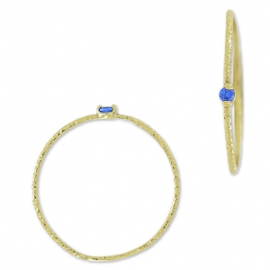 Anello testurizzato con Ossido di zirconio 19.5mm zaffiro/dorato con oro finoHQ x1