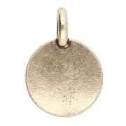 Ciondolo rotondo da 12 mm - motivo a cuore - Bronzo x1