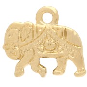 Ciondolo elefante 12x14 mm - Dorato con oro fino x1|raw }}