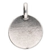 Ciondolo rotondo 12 mm - motivo occhi - Impiallacciatura in argento invecchiato x1