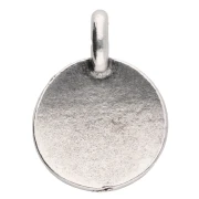 Ciondolo rotondo 12 mm - motivo occhi - Impiallacciatura in argento invecchiato x1