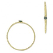 Anello testurizzato con Ossido di zirconio 19.5 mm Verde/dorato con oro fino HQ x1