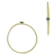 Anello testurizzato con Ossido di zirconio 19.5 mm Verde/dorato con oro fino HQ x1