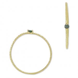 Anello testurizzato con Ossido di zirconio 19.5 mm Verde/dorato con oro fino HQ x1