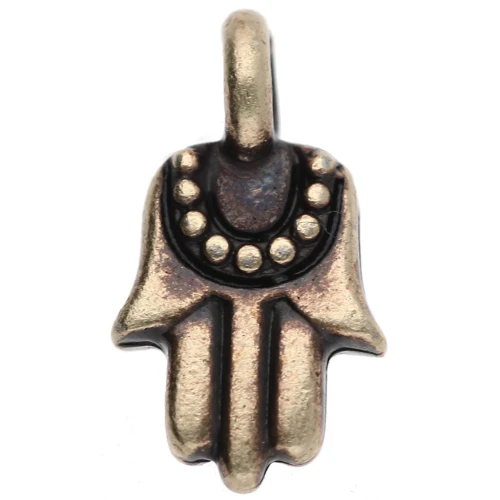 Ciondolo a mano Fatma 12,5x7 mm - Bronzo x1