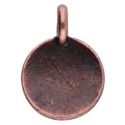 Ciondolo rotondo da 12 mm - motivo a cuore - Rame invecchiato x1