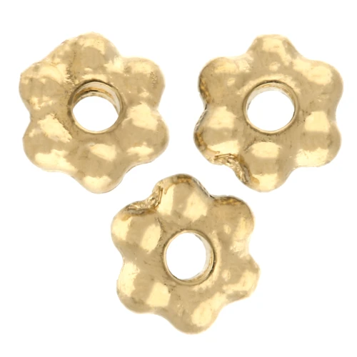 Perle rondelle fiore 3 mm - Dorato con oro fino x20