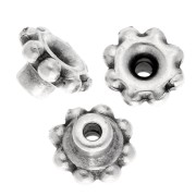 Perle di precisione a fiore rondelles 5mm Perle allineate - impiallacciatura fine Arg vecchio x5