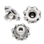 Perle di precisione a fiore rondelles 5mm Perle allineate - impiallacciatura fine Arg vecchio x5