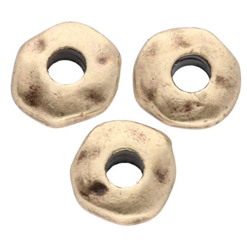 Perle irregolari 6,5 mm - foro grande - Bronzo x5