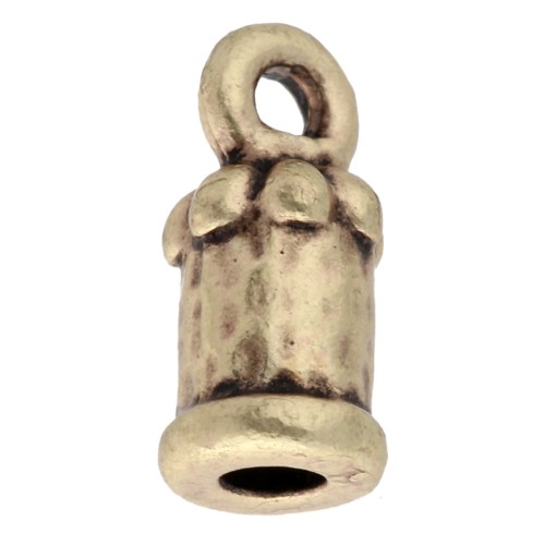 Estremità del cordone lavorata 2 mm - Bronzo x1