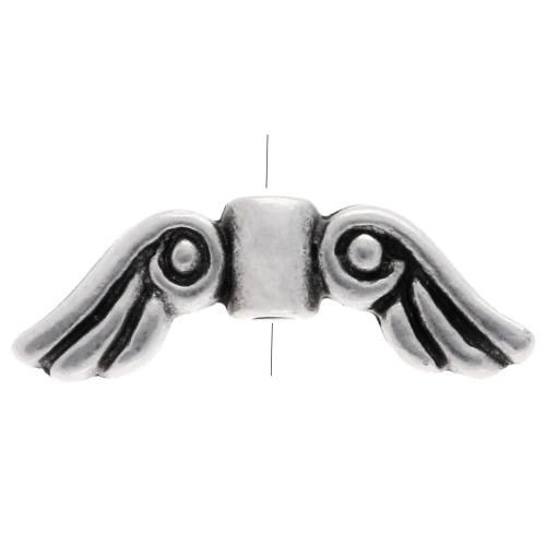Perla ali d'angelo 5x14 mm - Impiallacciatura in argento invecchiato x1