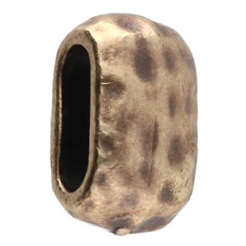 Passante ovale martellato 10x6 mm per lacci da 6 mm - Bronzo x1