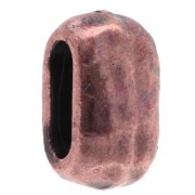 Passante ovale martellato 10x6 mm per lacci da 6 mm - Rame invecchiato x1