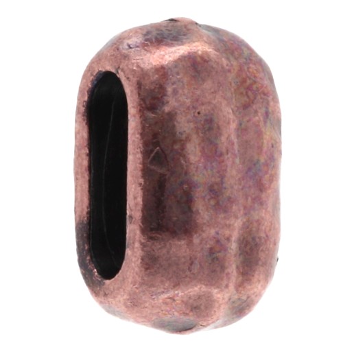 Passante ovale martellato 10x6 mm per lacci da 6 mm - Rame invecchiato x1