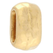 Passante ovale martellato 10x6 mm per lacci da 6 mm - Dorato con oro fino x1