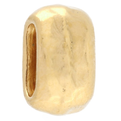 Farfalline ovali martellate 10x6 mm per lacci da 6 mm - Dorato con oro fino x1