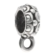 Ciondolo a bottone testurizzato per cordino da 6 mm - Placcatura argento antico x1