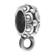 Passante testurizzato per cordino da 6 mm - Placcatura argento antico x1