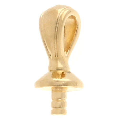 Gancio per pendente 17x7 mm per Perla semi-perforata - Dorato con oro fino x1